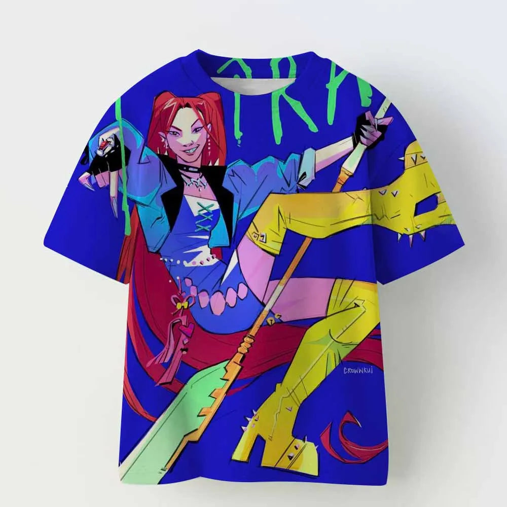 Kpop Demon Hunters Children's Clothing Short Sleeve T-shirt Cute Kpop Demon Hunters T Shirt Harajuku Tshirt for Boys Girls