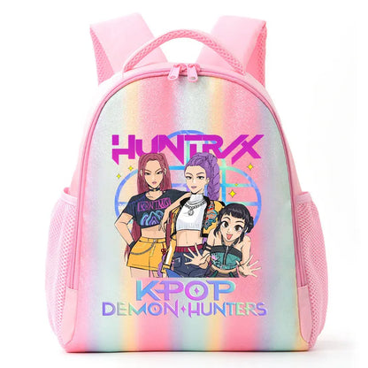 For K-Pop Demon Hunters Student Rainbow Backpack Anime Accessories HUNTR/X Rumi Mira Zoey Schoolbag Children's Birthday Gifts