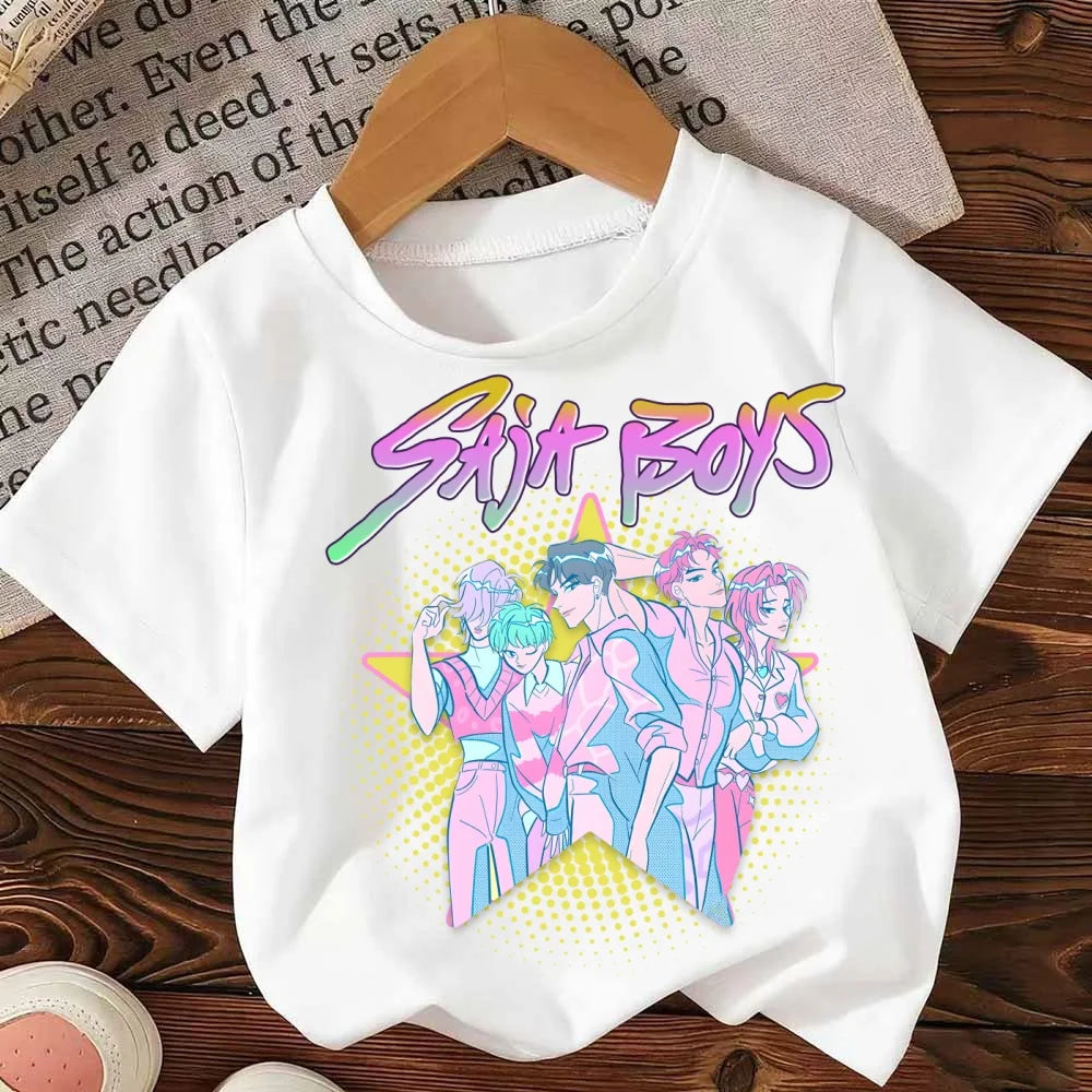 2025 Movie KPop Demon Hunters T-shirts Summer Short Sleeve Female Tee O-neck Cotton Fashion Casual Loose Unisex Streetwear