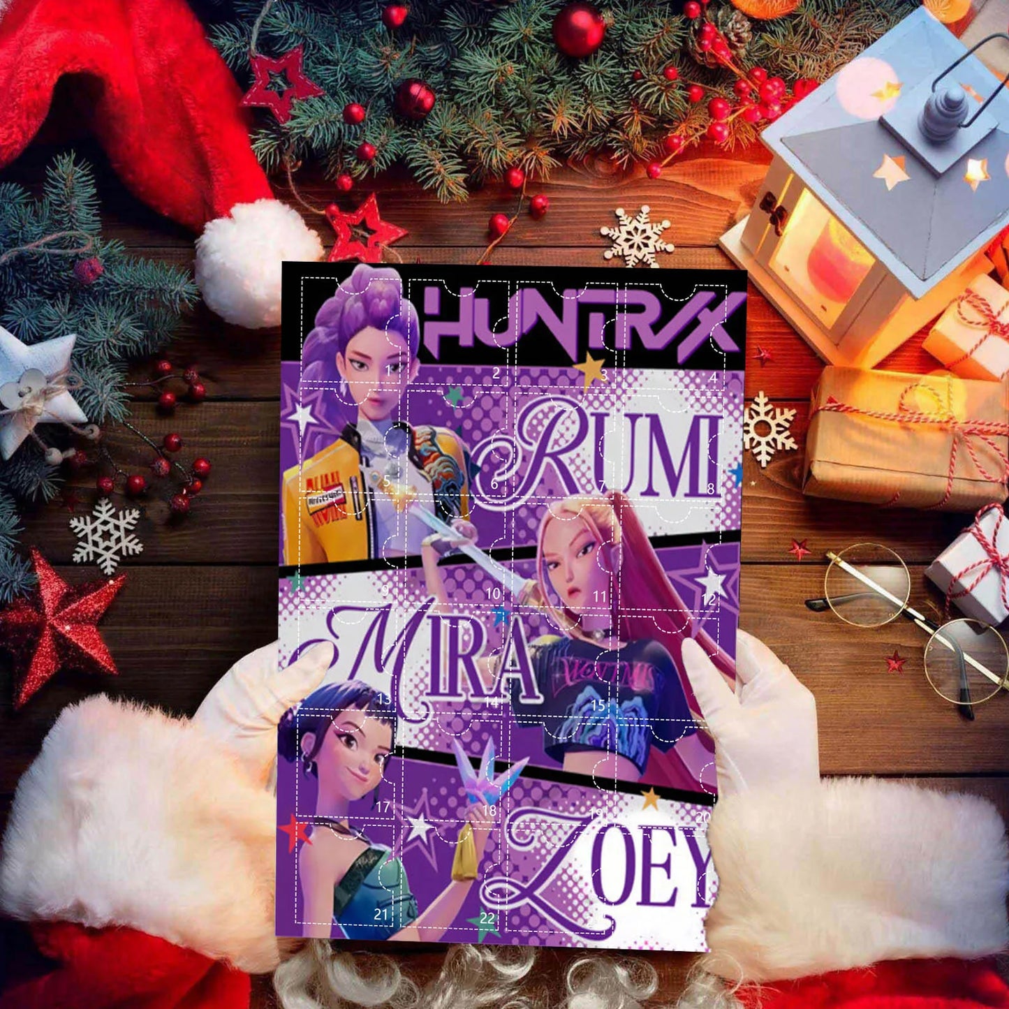 2025 Cartoon Kpop Demon Hunters Group Blind Box Christmas Advent Calendar Toy Story Anime Figure Surprise Gift Box Toy Gift