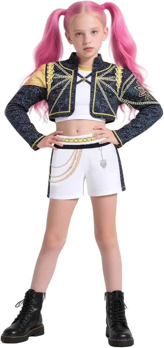 Anime Demon Hunter Cosplay Costume Girls Group Rumi Mira Zoey Kpop Singer Performance Cos Outfits Stage Show Halloween Party