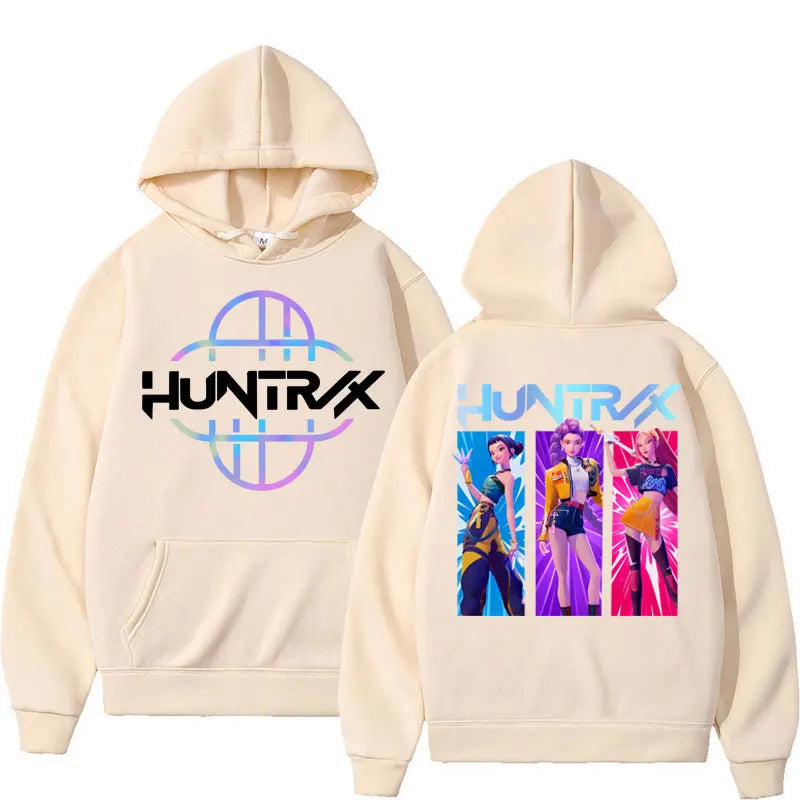 Anime KPop Demon Hunters Rumi Mira Hoodie Men Women Fashion Cosplay Hooded Sweatshirts Y2k Oversized Fleece Casual Long Sleeve