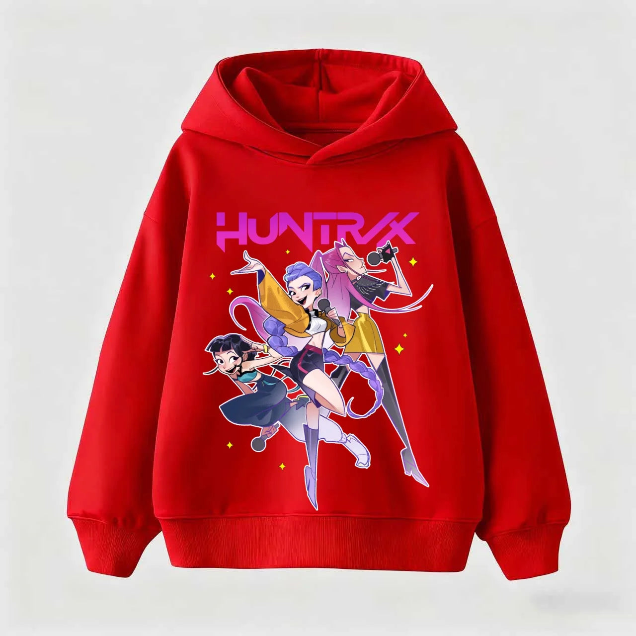 2025 KPop Demon Hunter Cartoon Girls Boy Hooded Sweatshirt Warm Children's Korean Wave Fashion Casual Tops Casual Girls Clothing