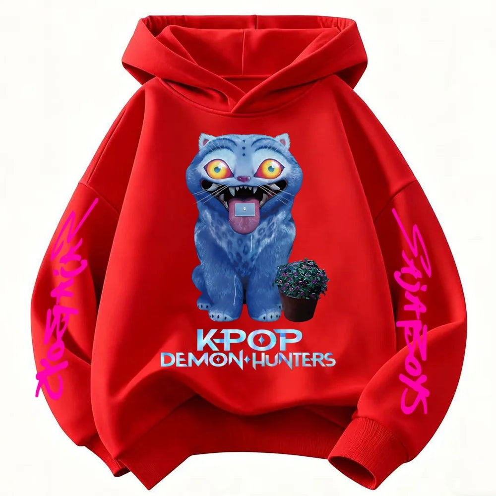 Men Women Hoodies KPop Demon Hunters Graphic Sweatshirts Fleece Warm Hooded Pullovers 2025 Fashion Male Sudadera Print Top