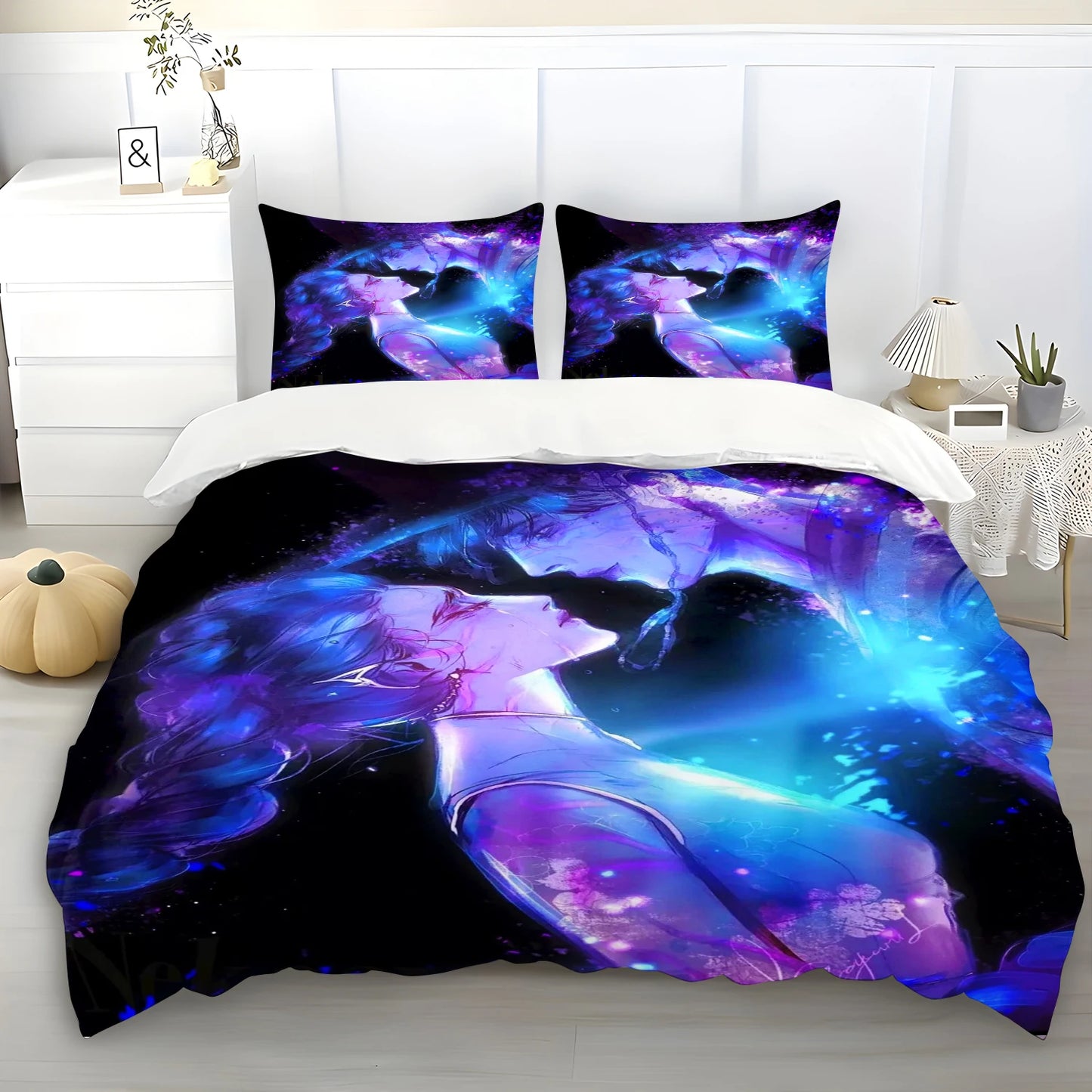 K-Pop Demon Hunters Themed Bedding Set Colorful Print Duvet Cover & Bed Sheet Student Dormitory Textile Kid Gift