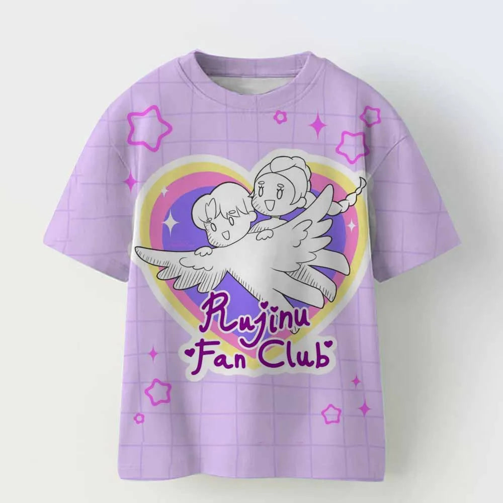 Demon Hunters Kpop T-shirt Girls Boys Short Sleeve Purple Tee Anime Children's Clothing Huntrix Tiger Harajuku Tops Tshirt Gifts