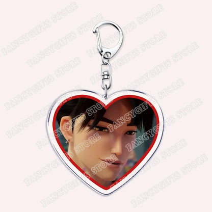 Kpop Demon Girls Keychain for Accessories Huntrix Saja Boys Rumi Zoey Jinu Derpy Tiger Keyrings Key Chains Jewelry Fans Gifts