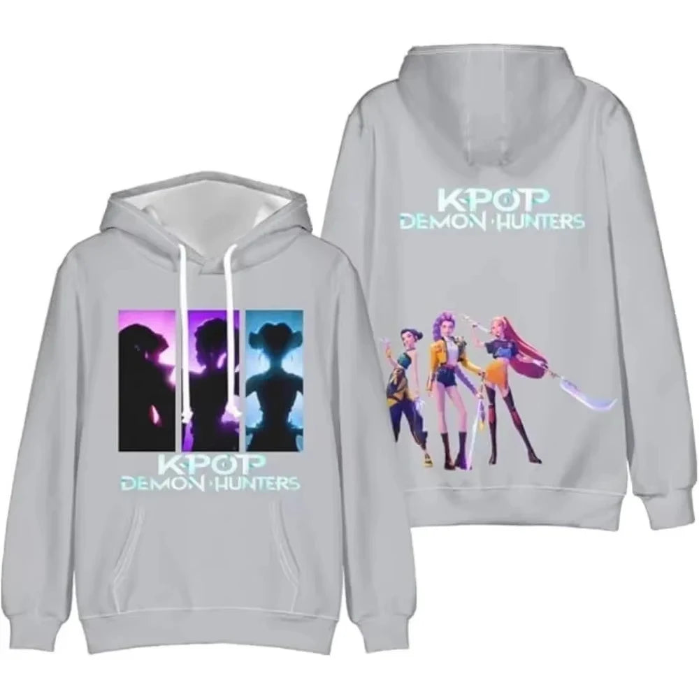 Cartoon Anime KPop Demon Hunters 3D Print Hoodies Men Women Casual Sweatshirts Oversized Hoodie Pullovers Tracksuit Man Clothing