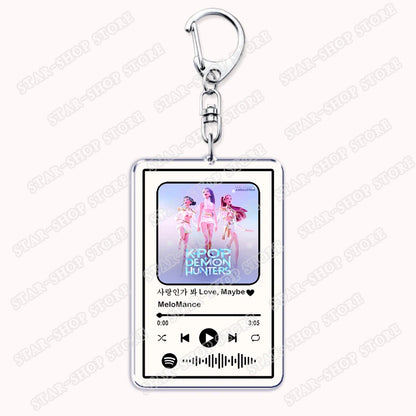 Hot Kpop Cartoon Demon Keychains for Women Accessories Bag Huntrix Saja Boys Rumi Zoey Jinu Mira Music Keying Jewelry Fans Gifts