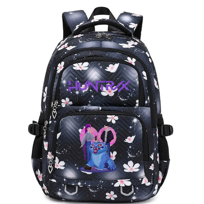 KPop Demon Hunters Backpack Rumi Mira Zoey HUNTR/X Saja Boys Print Cartoon School Bag Large Capacity Student Travel Backpacks