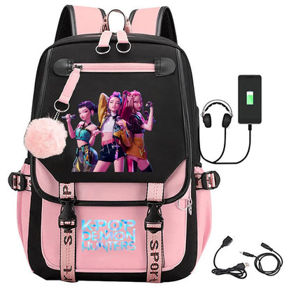 For KPop Demon Hunters Backpack Teenagers Daily Backpack 2025 Hot Movie Huntrix Demon Hunters School Bag for Students Girls Boys