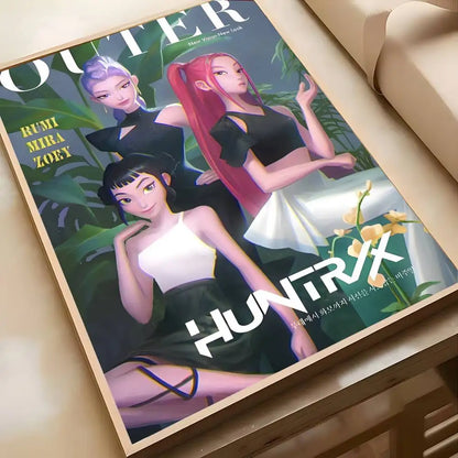 1PC K-POP DEMON HUNTERS Poster High-definition art sticker Self adhesive waterproof home decoration for living rooms bedrooms