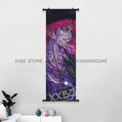 Anime For KPop Demon Hunters Wall Art Canvas Scrolls Pictures Kawaii Character Print Posters Home Decoration Hanging Painting