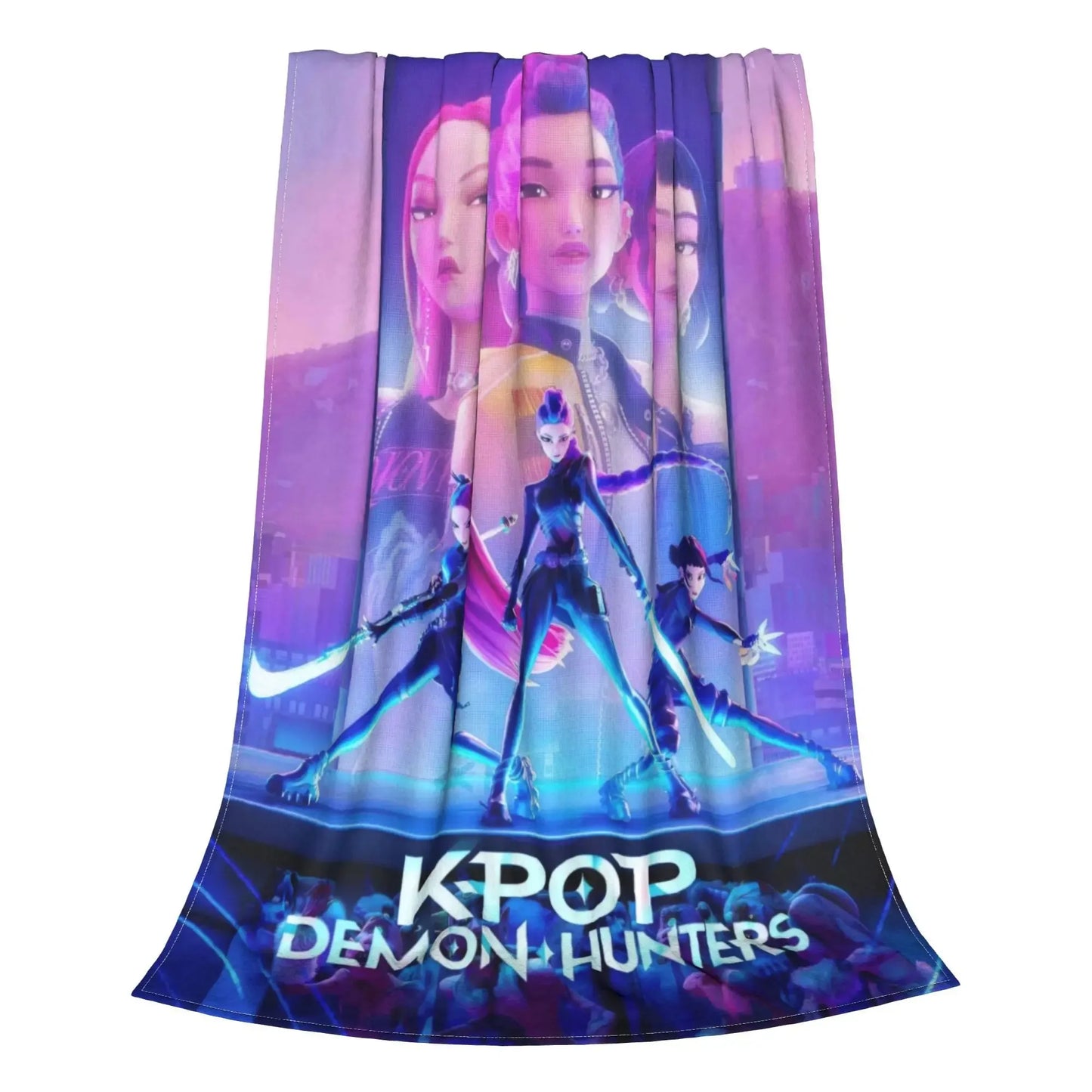 K-Pop Devil Hunter Blanket Is Suitable For Home Bedding And School Bedding. It Is A Must-Have Flannel Gift For Dormitories