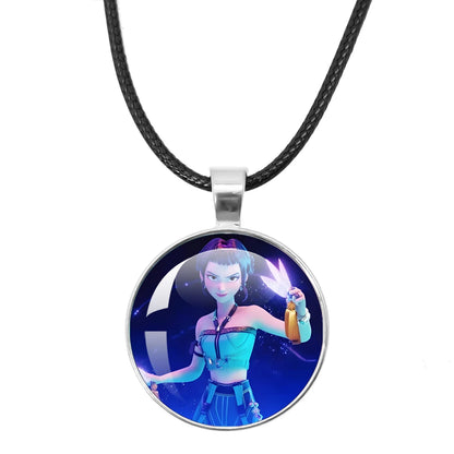 KPop Demon Hunters Leather Rope Necklace Huntr-x Rumi Zoey Mira Pendant Necklace Jewelry Accessories Cosplay Props Fans Gifts