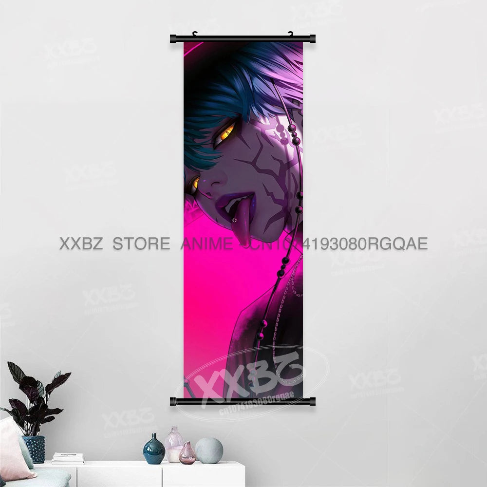 Anime For KPop Demon Hunters Wall Art Canvas Scrolls Pictures Kawaii Character Print Posters Home Decoration Hanging Painting