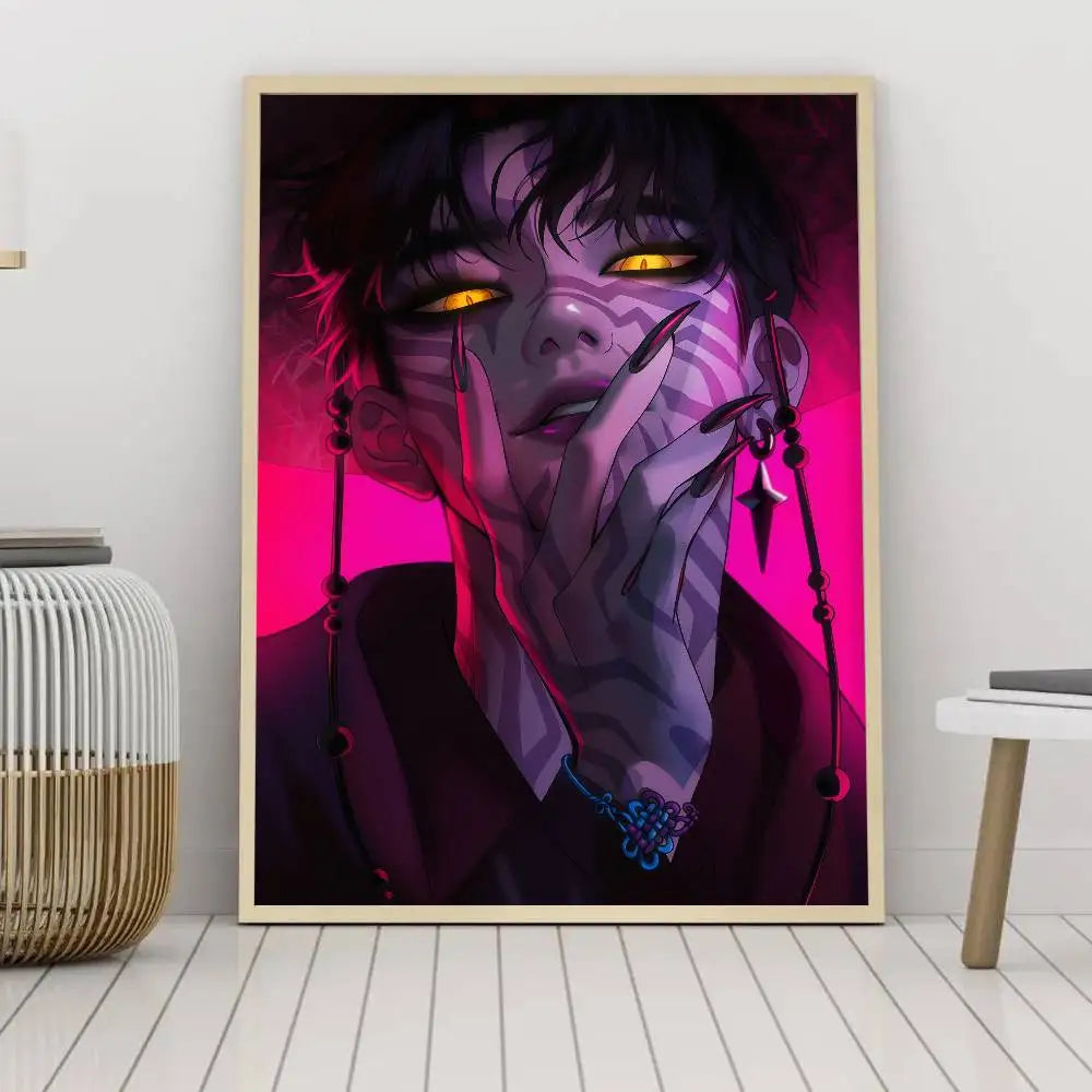 K-KPop Demon Hunter Poster Self-adhesive Art Waterproof Paper Sticker Coffee House Bar Room