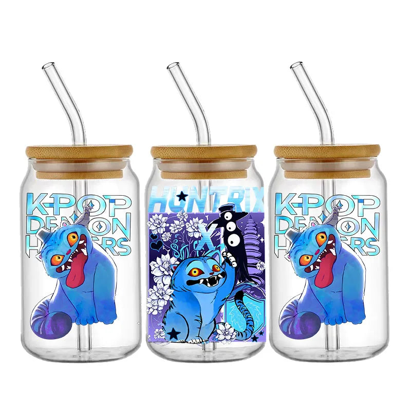Demon Hunters Movie Kpop Lover Gift Anime Fan UV DTF Stickers Ready To Transfer Cup Wrap Custom DIY Craft For Libbey Can Glass