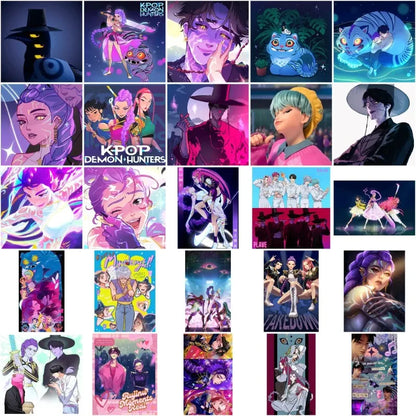 2025 MINISO brand new co branded K-op Movie Demon Hunters Huntrix Saja Boys Derpy Tiger Stickers  Vinyl  Toy Kid Gifts