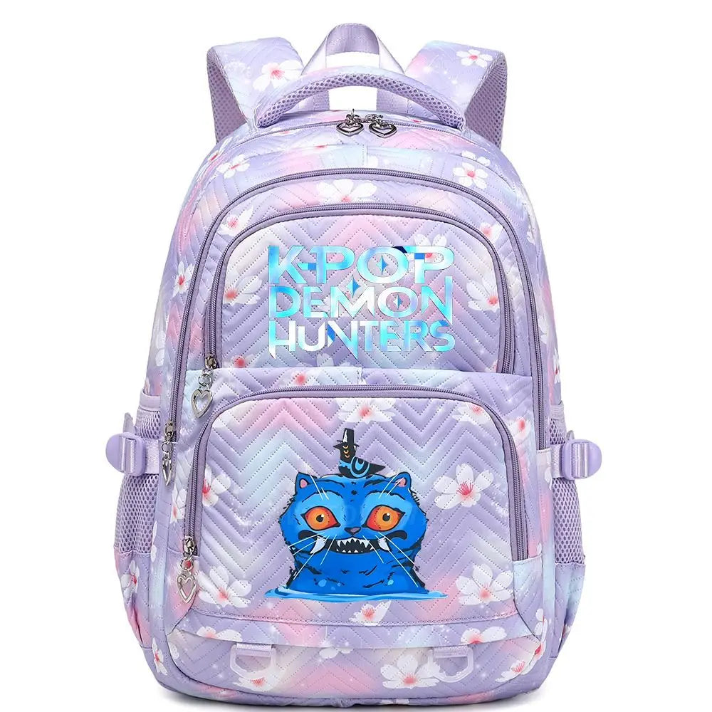 KPop Demon Hunters Backpack Cat Derpy Print Cartoon School Bag High Quality Large Capacity Boys Girls Student Leisure Backpacks
