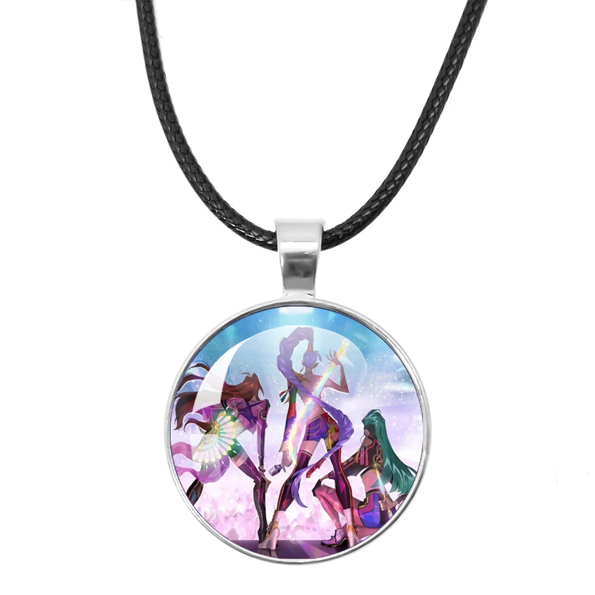 KPop Demon Hunters Leather Rope Necklace Huntr-x Rumi Zoey Mira Pendant Necklace Jewelry Accessories Cosplay Props Fans Gifts