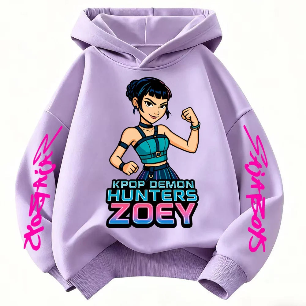 Cute Children's Clothes KPop Devil Hunter Fashion Print Casual 2025 Movie Girls Boys Winter Casual Woolen Hoodies