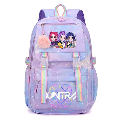 Anime KPop Demon Hunters Backpack Fashion High-capacity Backpack with Cartoon Character Graphics Rucksack Children Birthday Gift
