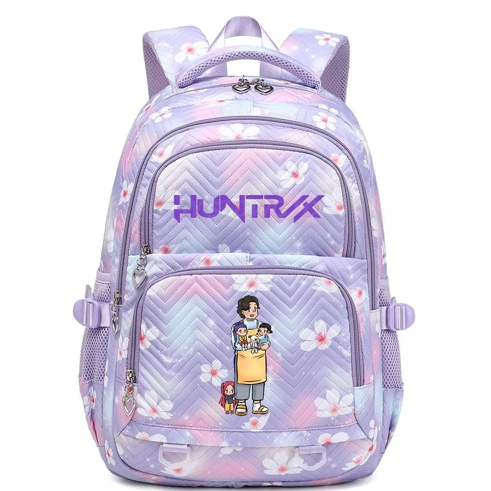 KPop Demon Hunters Backpack Rumi Mira Zoey HUNTR/X Saja Boys Print Cartoon School Bag Large Capacity Student Travel Backpacks