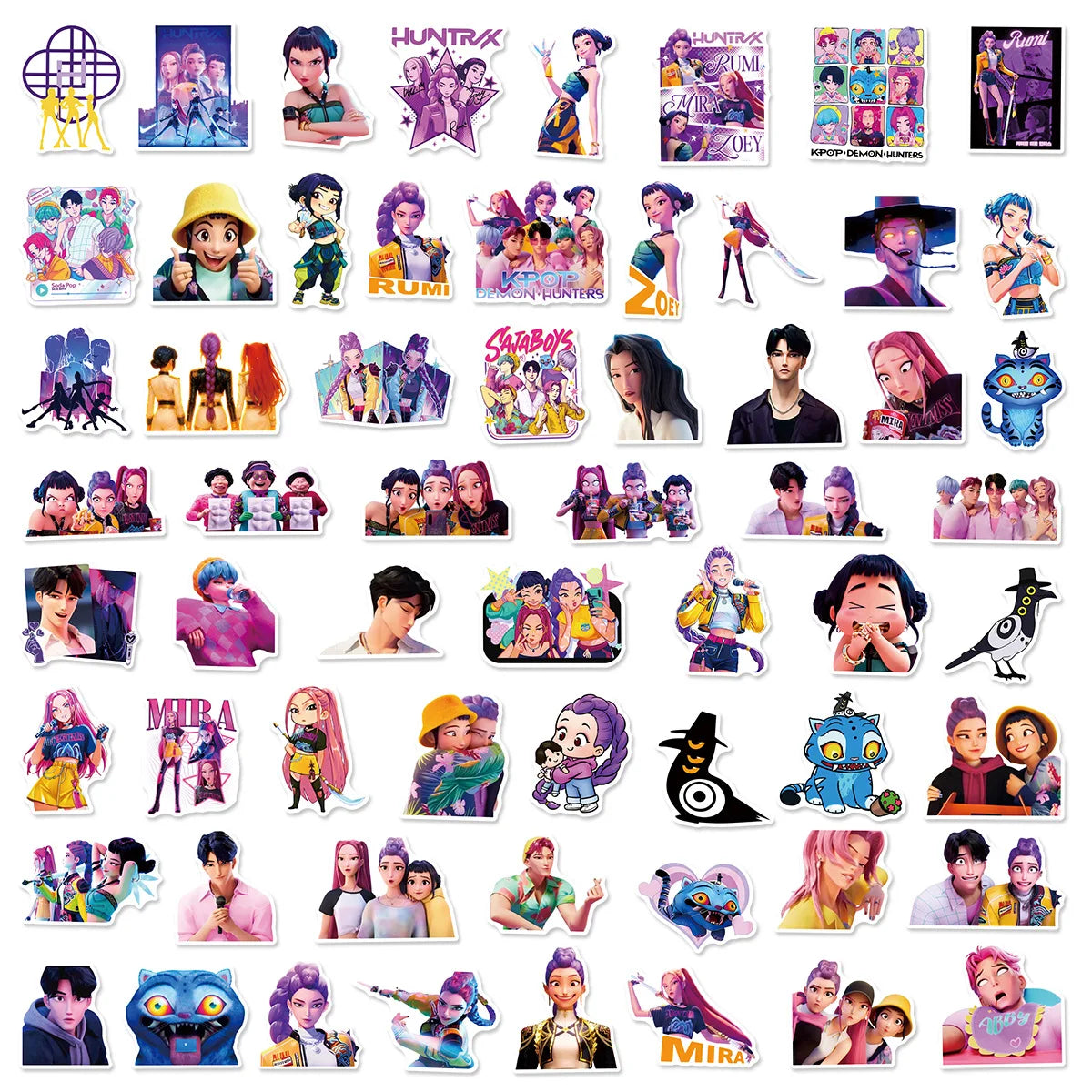 10/30/60PCS Animated Movies Kpop Demon Hunters Cartoon Sticker DIY Decoration Waterproof Skateboard Notebook Graffiti Toy