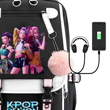For KPop Demon Hunters Backpack Teenagers Daily Backpack 2025 Hot Movie Huntrix Demon Hunters School Bag for Students Girls Boys