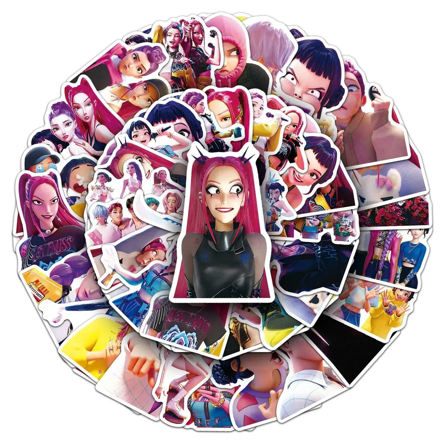 2026 Kawaii Anime Kpop Demon Hunter Stickers Cartoon Sealing Decals Waterproof DIY Scrapbooking Stationery Cute Sticker Gifts