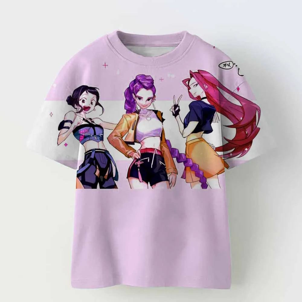 Rumi K-pop Demon Hunters Huntrix 90s T-Shirt Women Novelty Tee Shirt Crew Neck Short Sleeve T Shirt Gift Idea Clothes