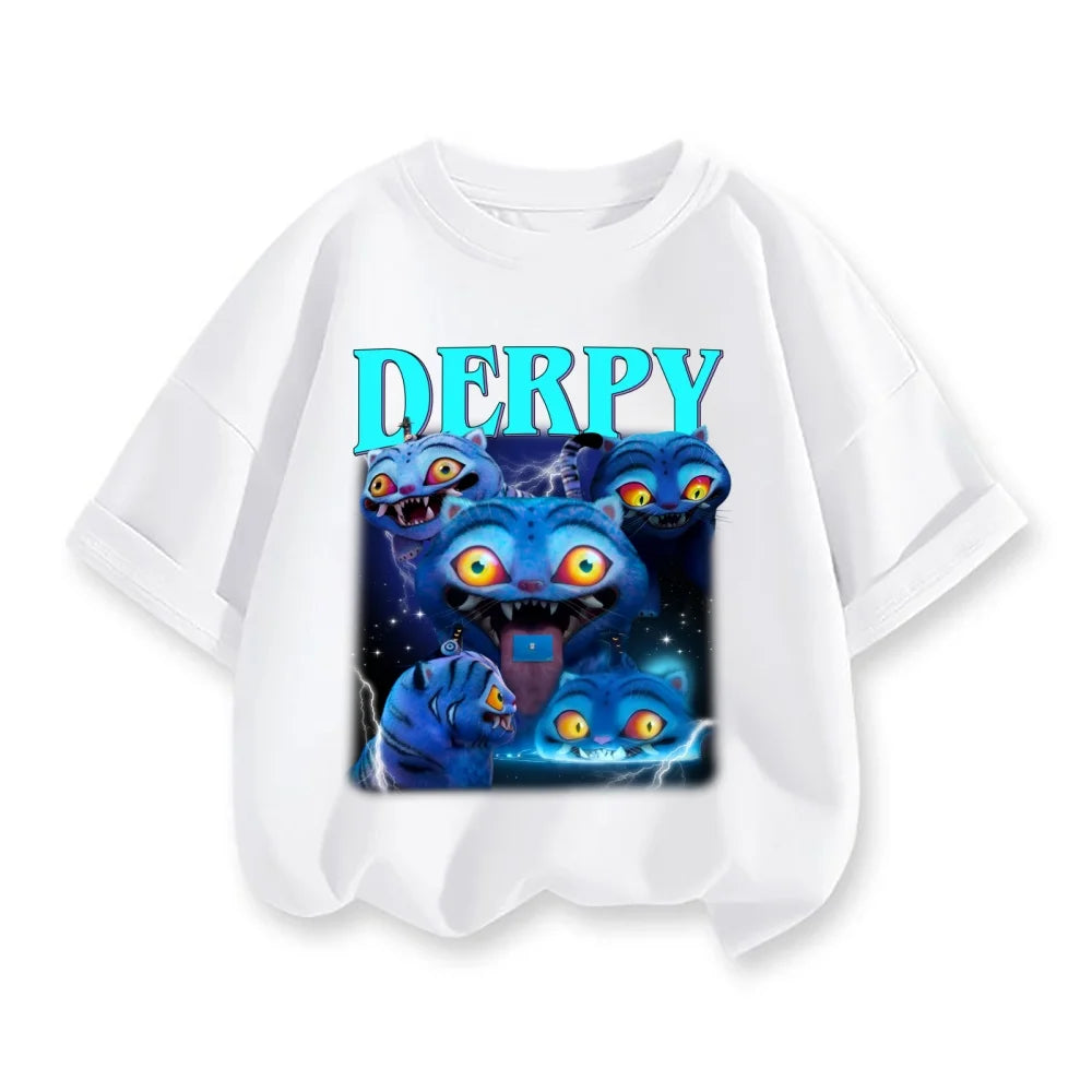Derpy Tiger Kpop Demon Hunters Shirt for Kids Baby Girl Men Women T Shirt Cute Tiger Cartoon Clothes 2025 Hot Movie Print Soft