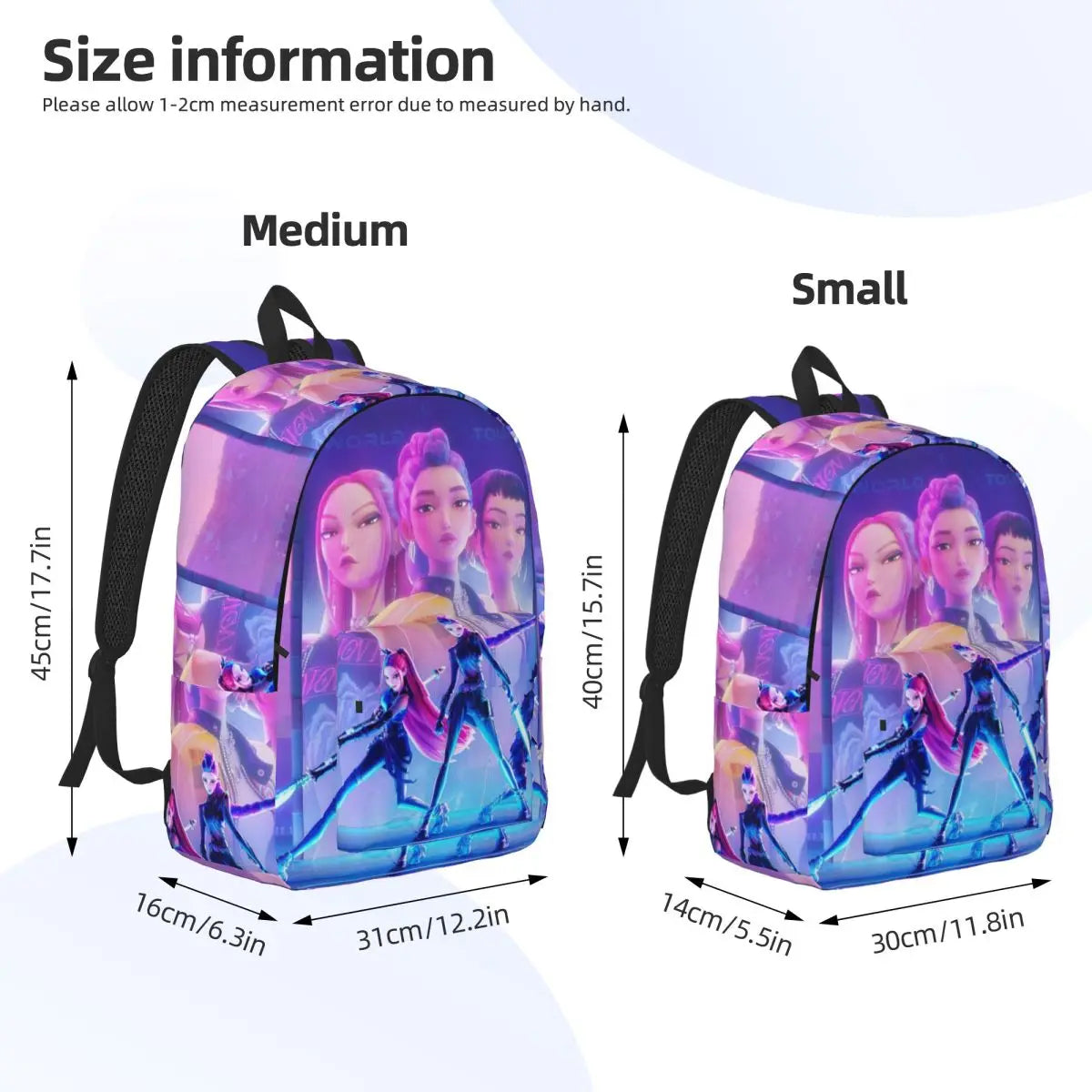 Kpop Demon Hunters Huntrix Backpack for Men Women Teenage Student Hiking Travel Daypack 2025 Movie Laptop Canvas Bags Outdoor