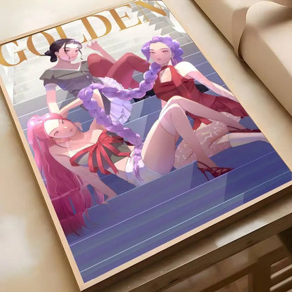 1PC K-POP DEMON HUNTERS Poster High-definition art sticker Self adhesive waterproof home decoration for living rooms bedrooms