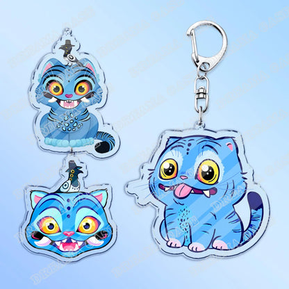 Cartoon Huntrix Saja Boys Derpy Tiger Acrylic Keychains Ring Double-Sided Key Chain Jewelry K-Pop Demon Hunters Fan Love Gifts