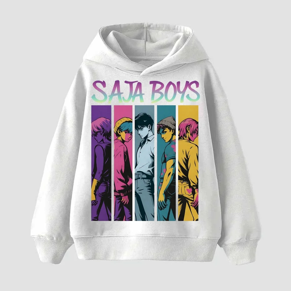 Kids Cartoon KPop Demon Hunters Hoodie 2025: Cool Hooded Pullover Sweatshirt For Boys Girls Casual Fashion Top