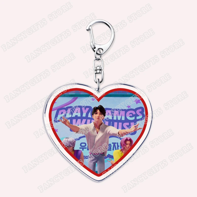 Kpop Demon Girls Keychain for Accessories Huntrix Saja Boys Rumi Zoey Jinu Derpy Tiger Keyrings Key Chains Jewelry Fans Gifts