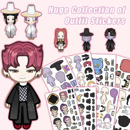 6-16 Sheets Funny Kpop Demon Hunters Make A Face Puzzle Stickers Kid DIY Game Children Education Toy Gift Xmas Newyear Gifts