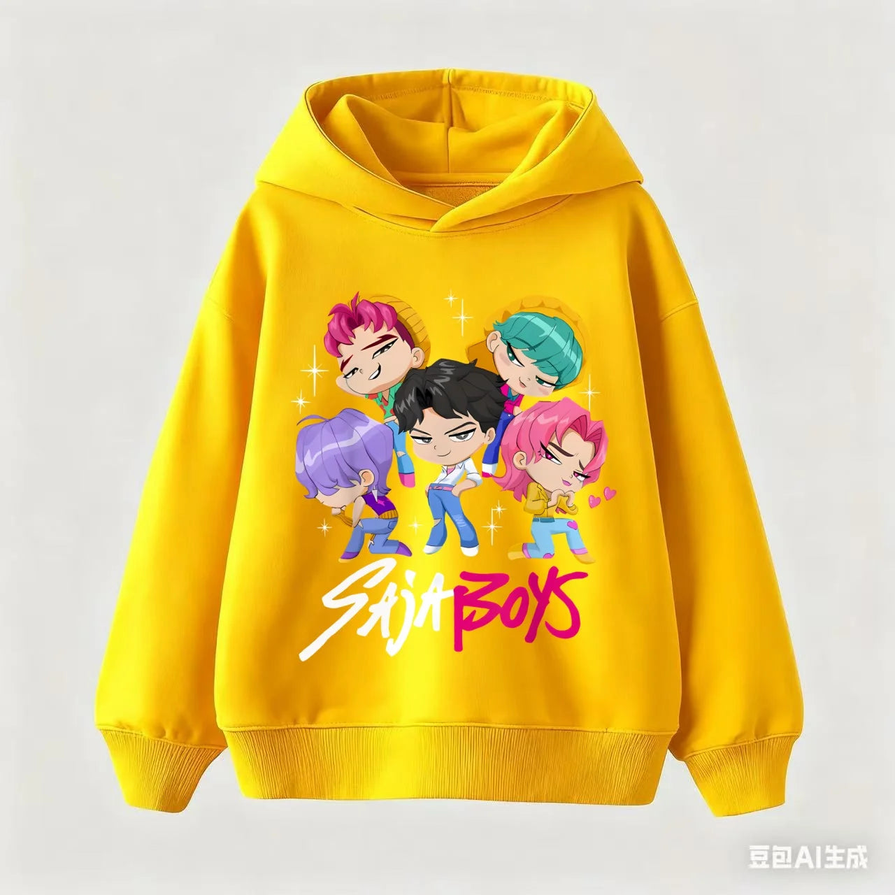 KPop Demon Hunter Rumi Derpy Cartoon Girls Boy Hooded Sweatshirt Warm Children's Korean Wave Fashion Casual Tops Casual Clothing