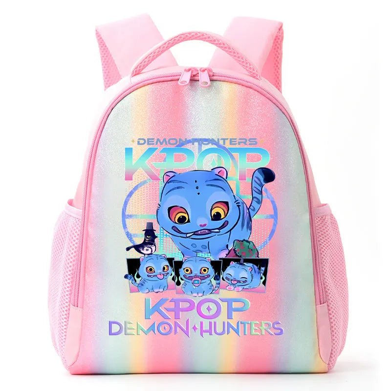 For K-Pop Demon Hunters Student Rainbow Backpack Anime Accessories HUNTR/X Rumi Mira Zoey Schoolbag Children's Birthday Gifts