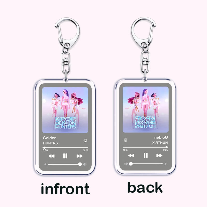 Trending Kpop Demon Hunters Keychains for Women Accessories Bag Huntrix Saja Boys Rumi Zoey Jinu Music Keying Jewelry Fans Gifts