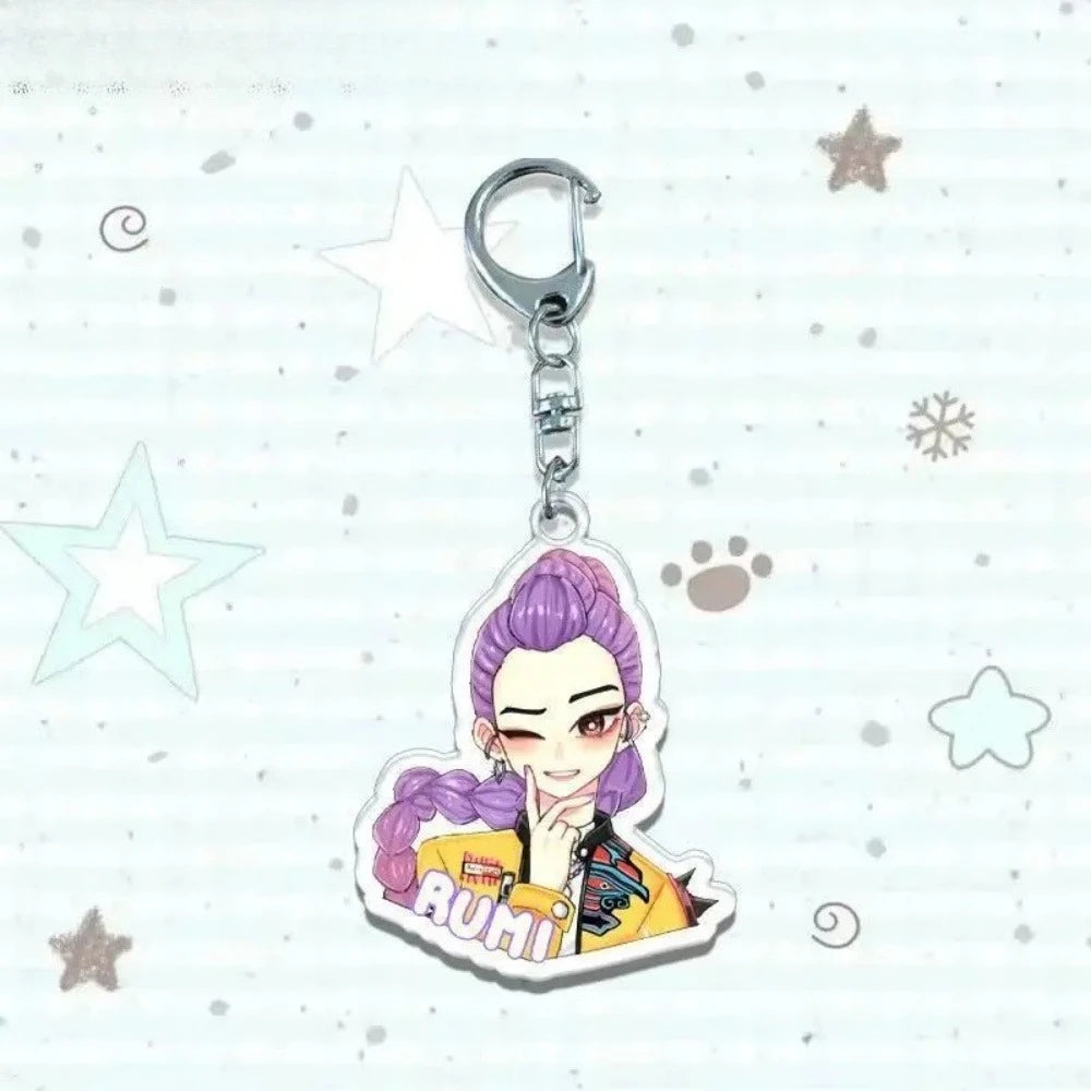 Hot Kpop Demon Hunters Huntrix Saja Boys Keychains for Accessories Jewelry Rumi Zoey Jinu Mira Sold My Soul Keyrings Fans Gifts