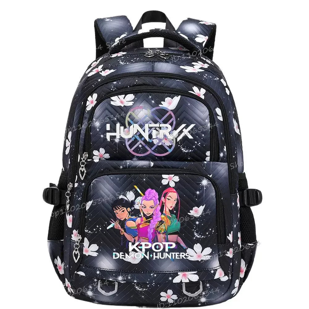 Kpop Demon Hunters Backpack Cartoon Rumi Mira Zoey HUNTR/X Saja Boys Print Schoolbag Large Capacity Student School Bas for Girls