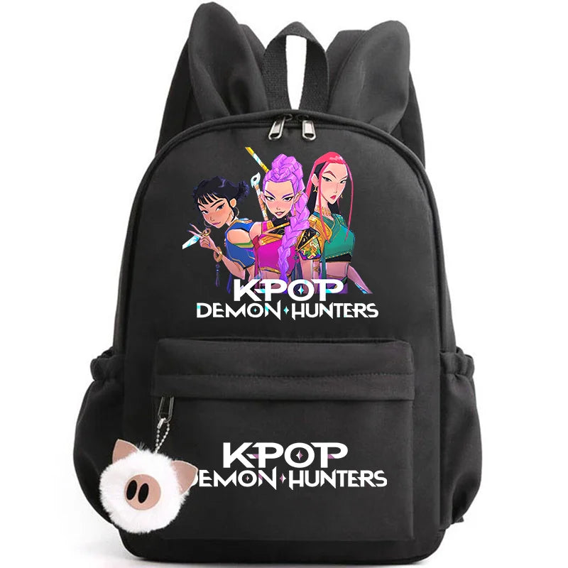 KPop Demon Hunter Backpack for Girls Boys Children Rucksack Casual School Bags Travel Rabbit Ears Backpacks Mochila gift bags
