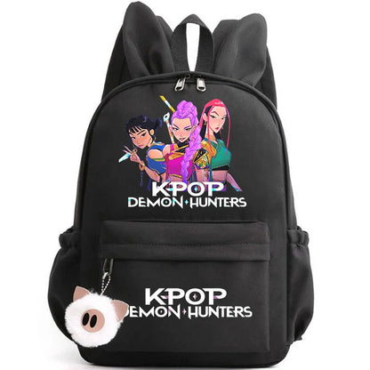 KPop Demon Hunter Backpack for Girls Boys Children Rucksack Casual School Bags Travel Rabbit Ears Backpacks Mochila gift bags