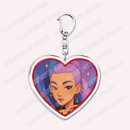Kpop Demon Girls Keychain for Accessories Huntrix Saja Boys Rumi Zoey Jinu Derpy Tiger Keyrings Key Chains Jewelry Fans Gifts