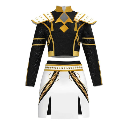Girls Rumi Zoey Mira Cosplay KPop Demon Hunters Cosplay Costume Children Black Golden Suit Halloween Huntrix Role Playing Outfit
