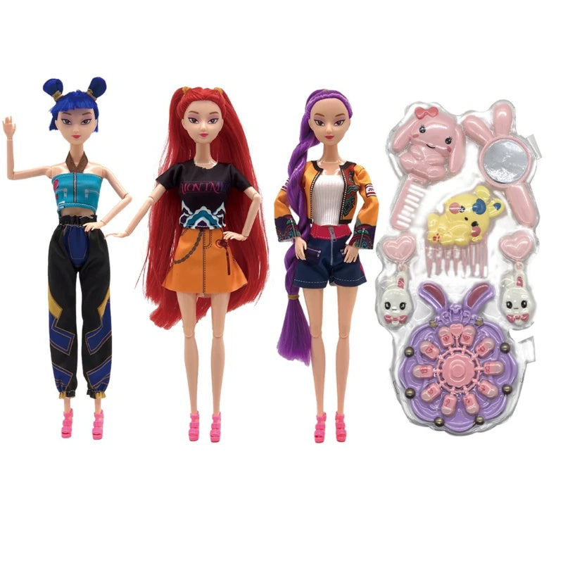 The latest 2025 anime KPop  Demon Hunters doll vinyl toy Rumi Mira zoi character vinyl mask small statue birthday gift, fan club