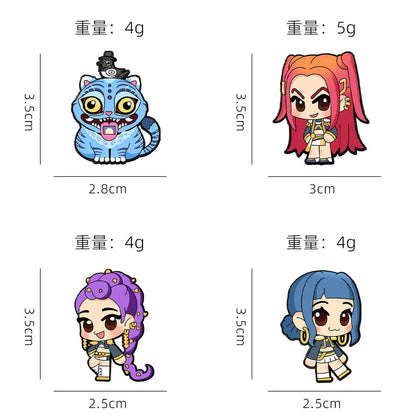 4Pcs K Pop Demon Hunters Enamel Pins Character Brooches Pins Lapel Pins Badge Clothing Accessories Fashion Jewelry Friendsfunny